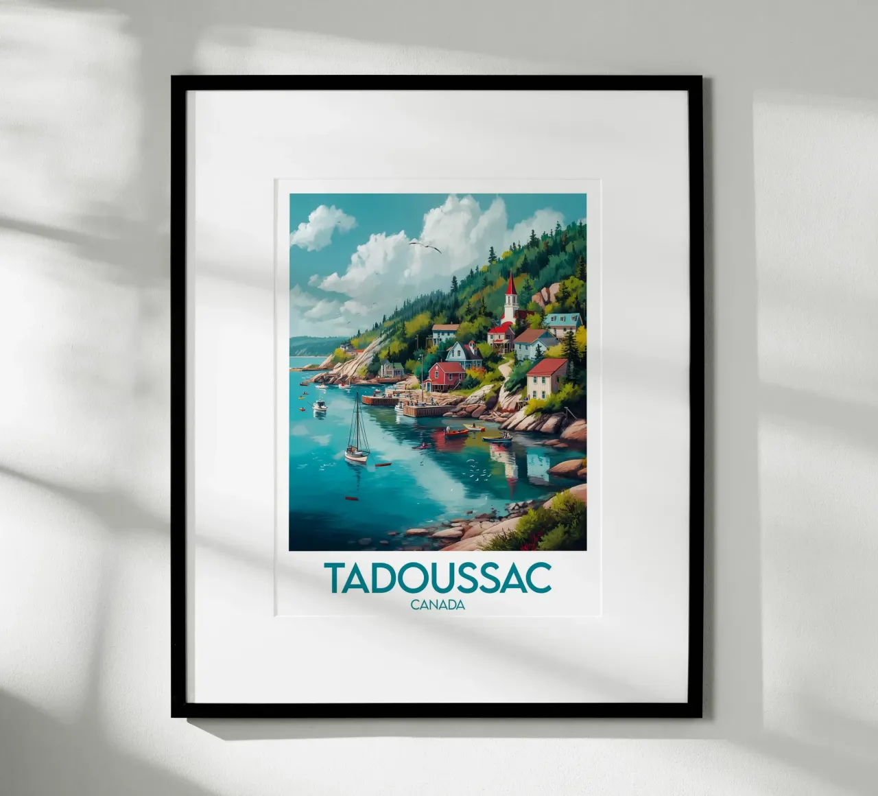 Affiche Tadoussac poster con telaio in legno da Frame the World