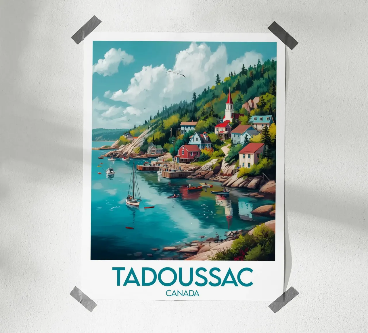 Affiche Tadoussac poster con telaio in legno da Frame the World