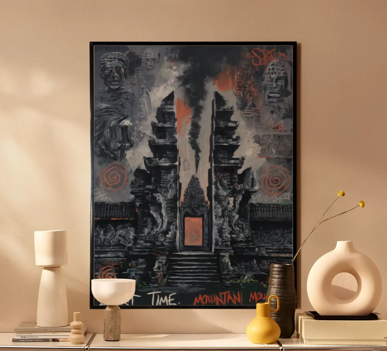 L'ora dello spirito di montagna poster con telaio in alluminio da Muse Fragments