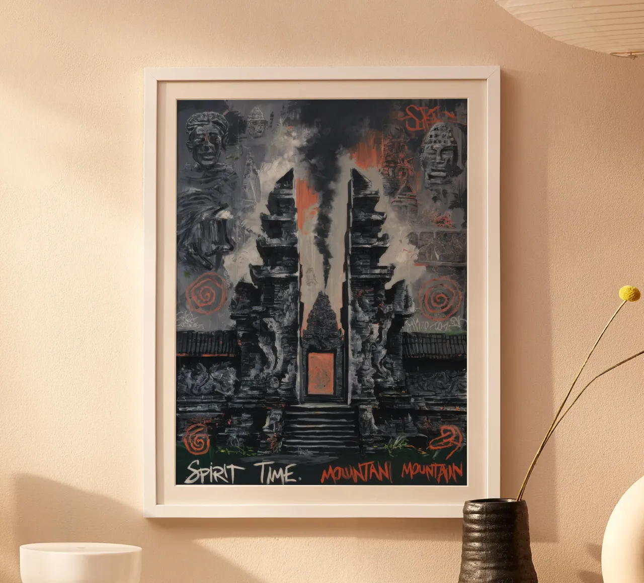 L'ora dello spirito di montagna poster con telaio in alluminio da Muse Fragments