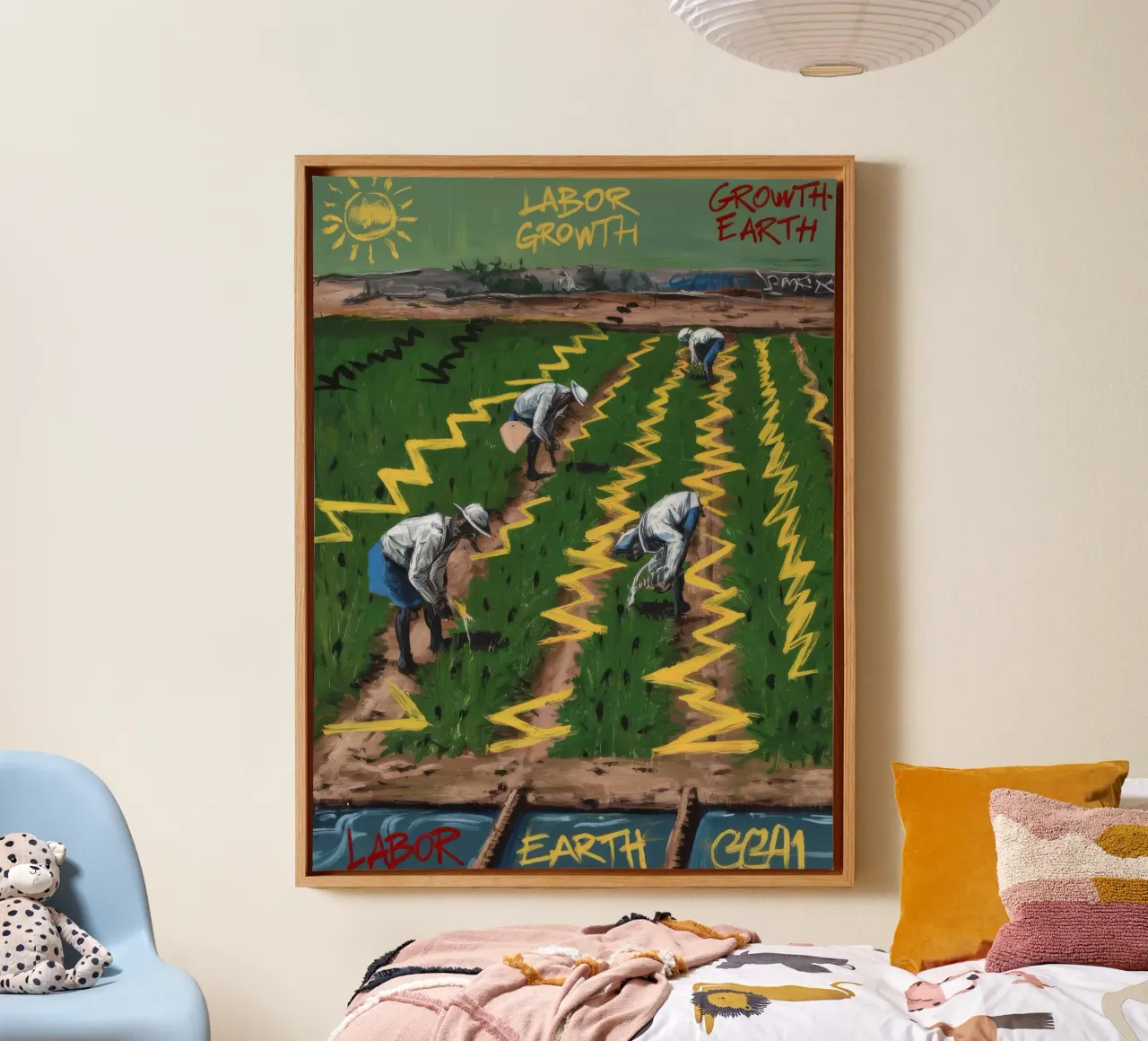 Groei Arbeid Oogst canvas met Baklijst van Muse Fragments