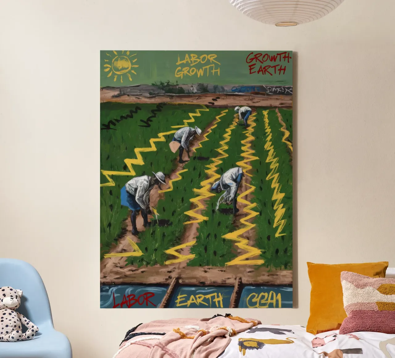 Groei Arbeid Oogst canvas met Baklijst van Muse Fragments