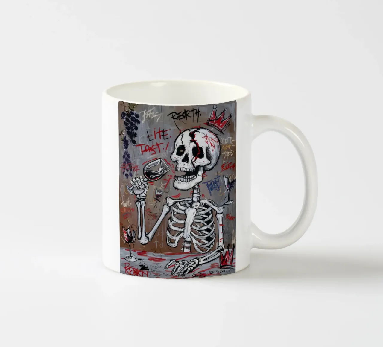 Paradosso della vita dello scheletro tazza in ceramica da Muse Fragments