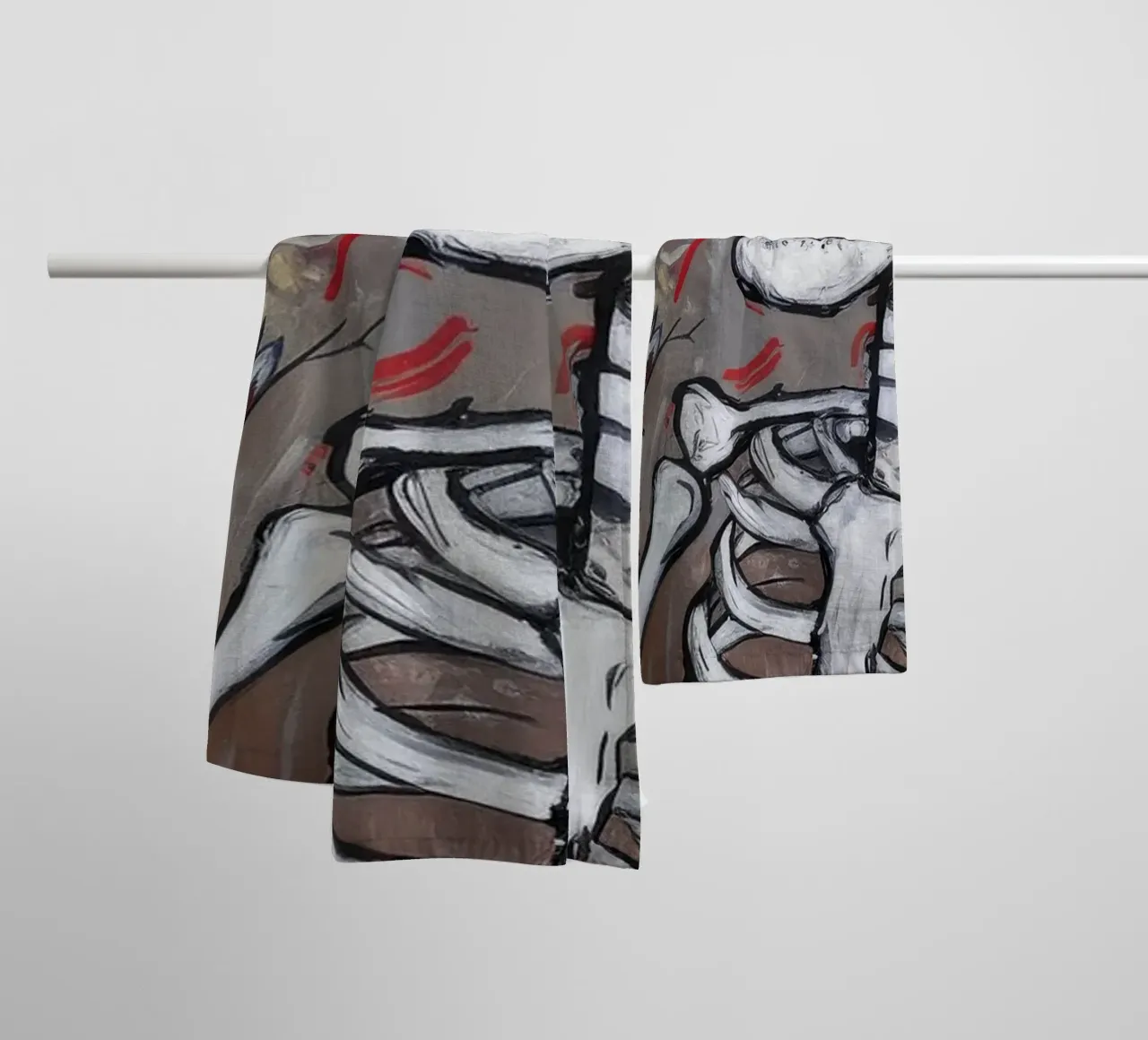 Paradosso della vita dello scheletro asciugamano da bagno da Muse Fragments