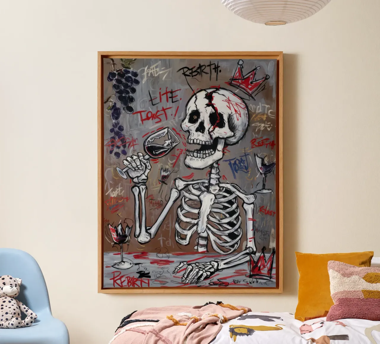 Skeletleven paradox canvas met Baklijst van Muse Fragments