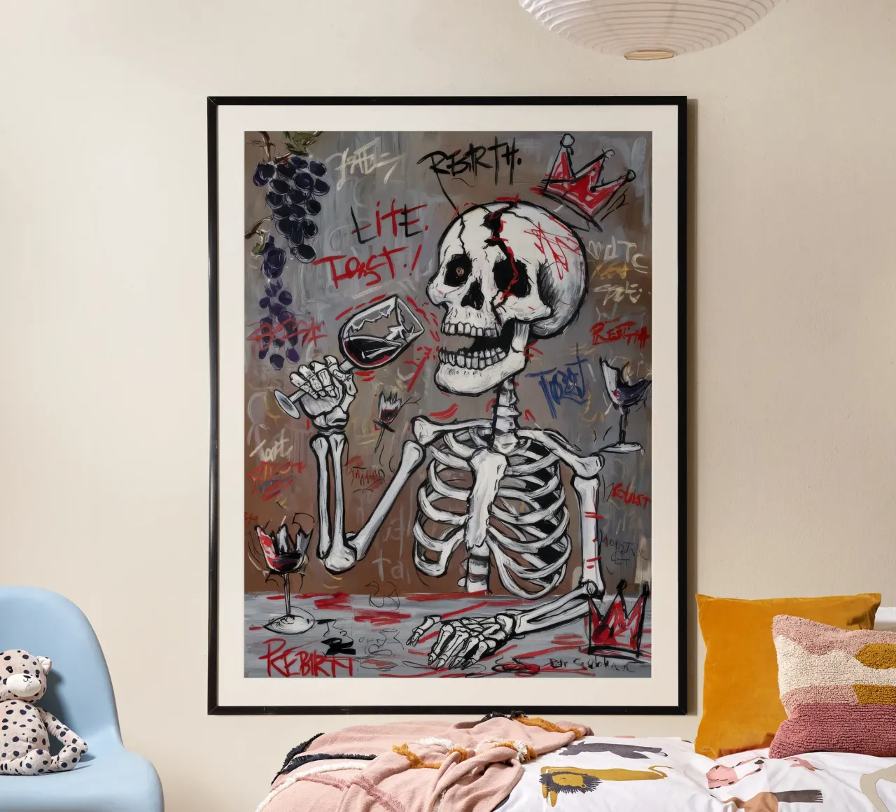 Paradosso della vita dello scheletro poster con telaio in plastica da Muse Fragments