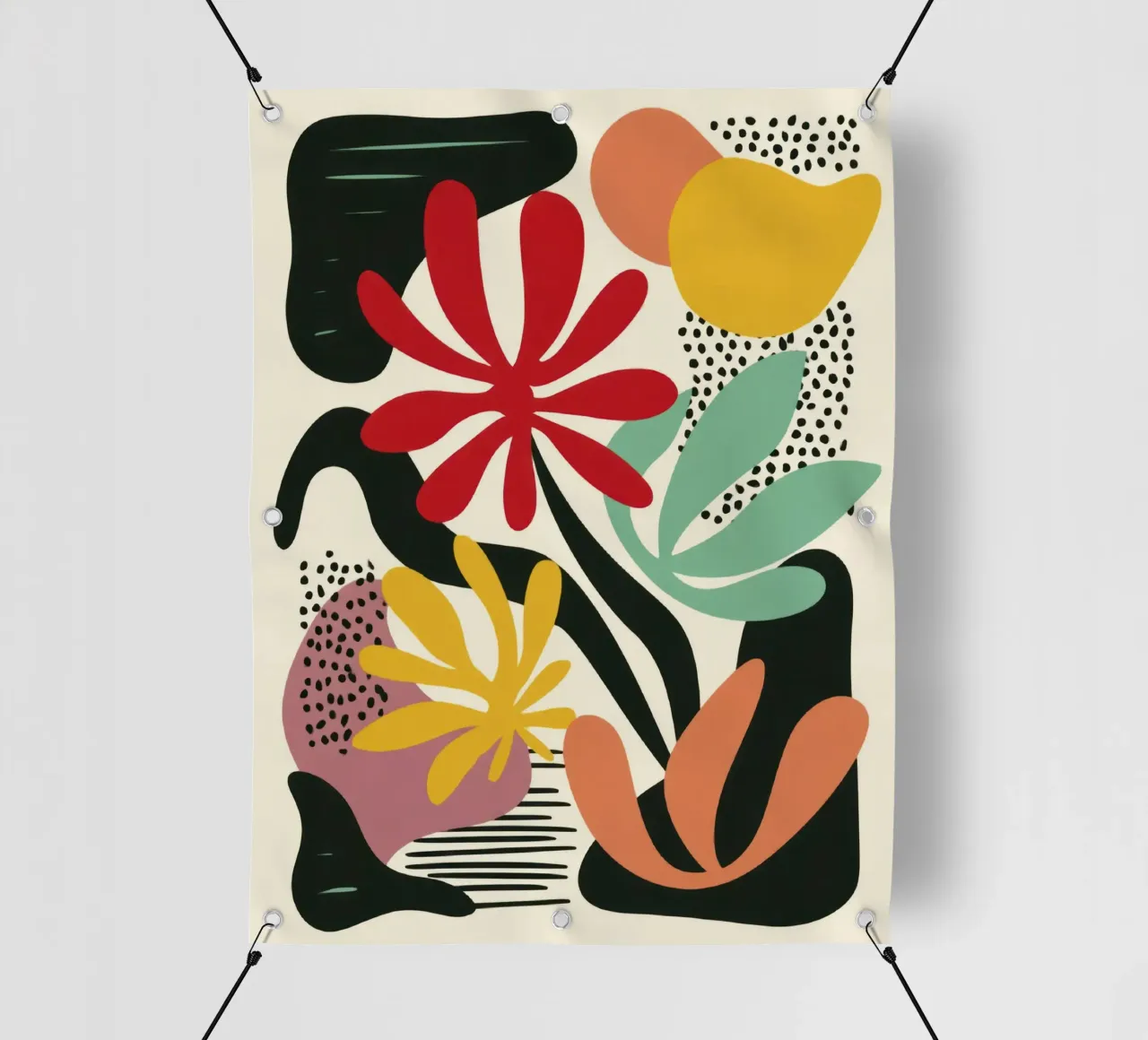 Moderner botanischer Ausschnitt in Retro-Farbpalette PVC Plane von Modern Muse