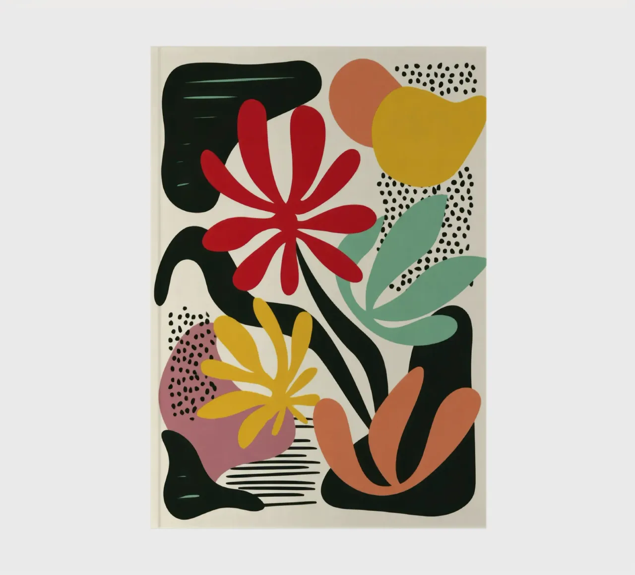 Modern Botanical Cut-Out in Retro Color Palette notebook by Modern Muse
