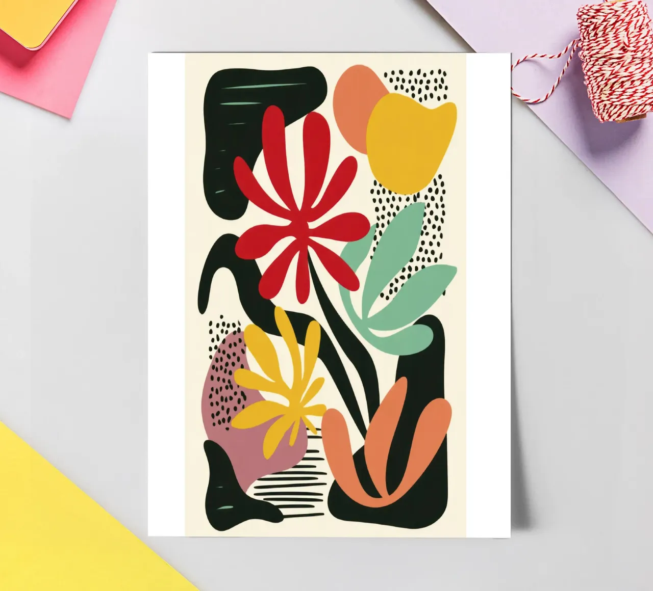 Moderner botanischer Ausschnitt in Retro-Farbpalette Stickerbogen von Modern Muse