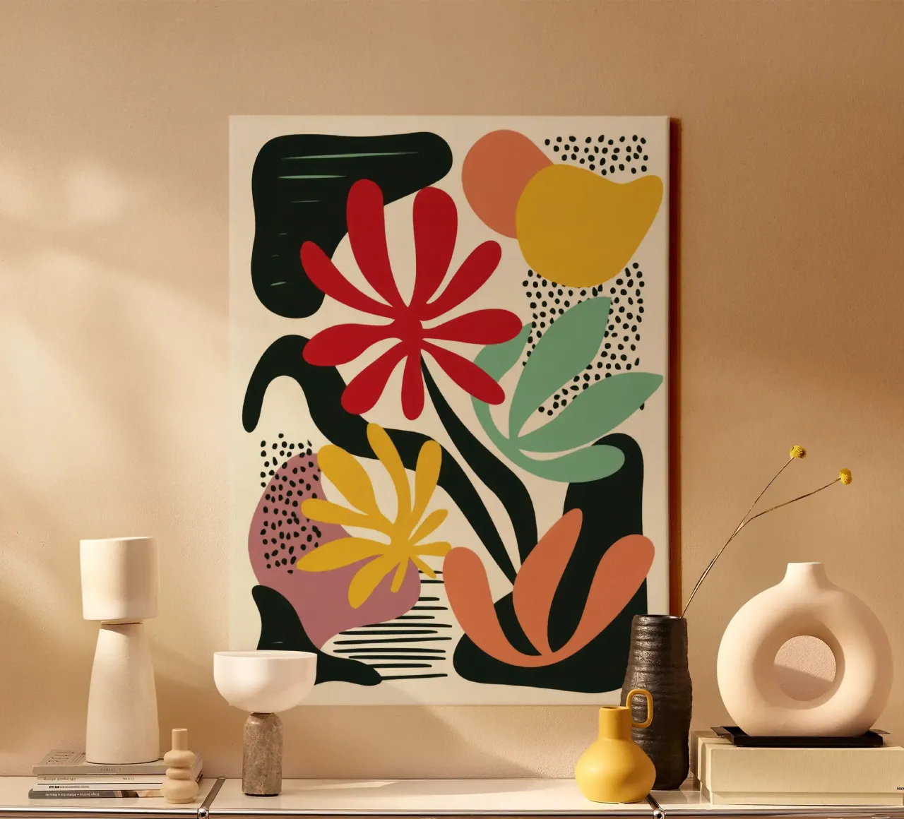 Découpage botanique moderne dans une palette de couleurs rétro toile de Modern Muse
