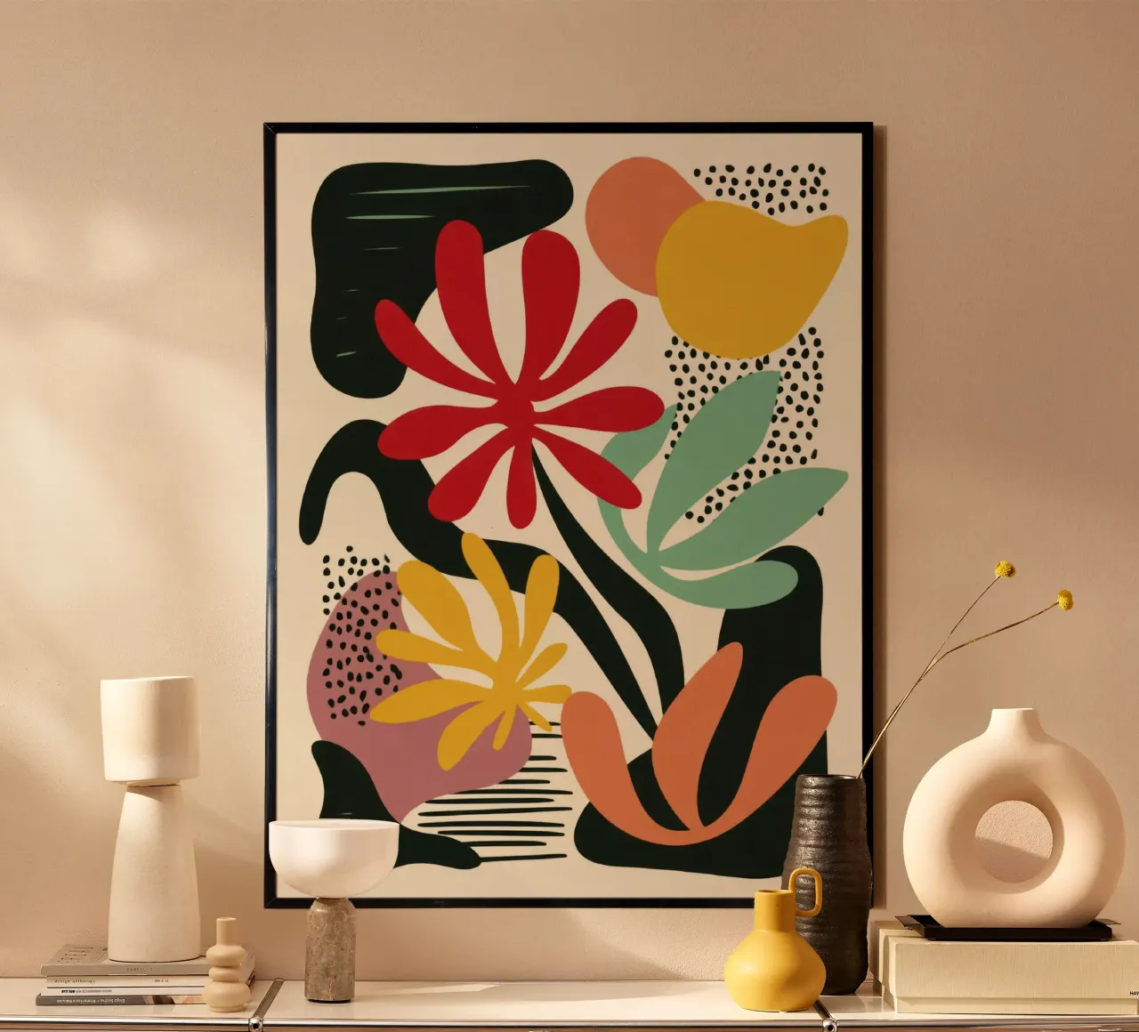 Ritaglio botanico moderno in una tavolozza di colori rétro poster da Modern Muse