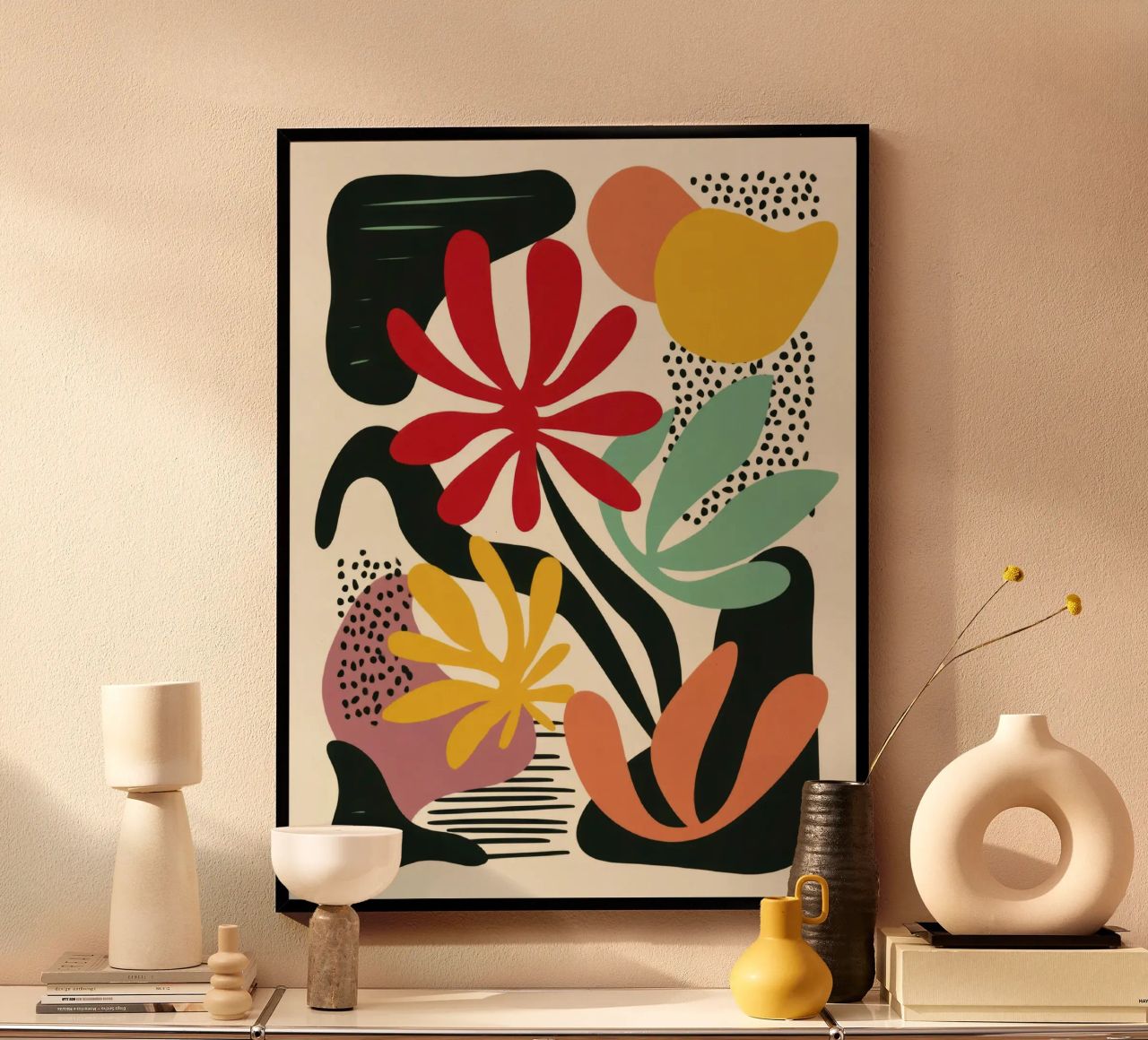 Découpage botanique moderne dans une palette de couleurs rétro poster de Modern Muse