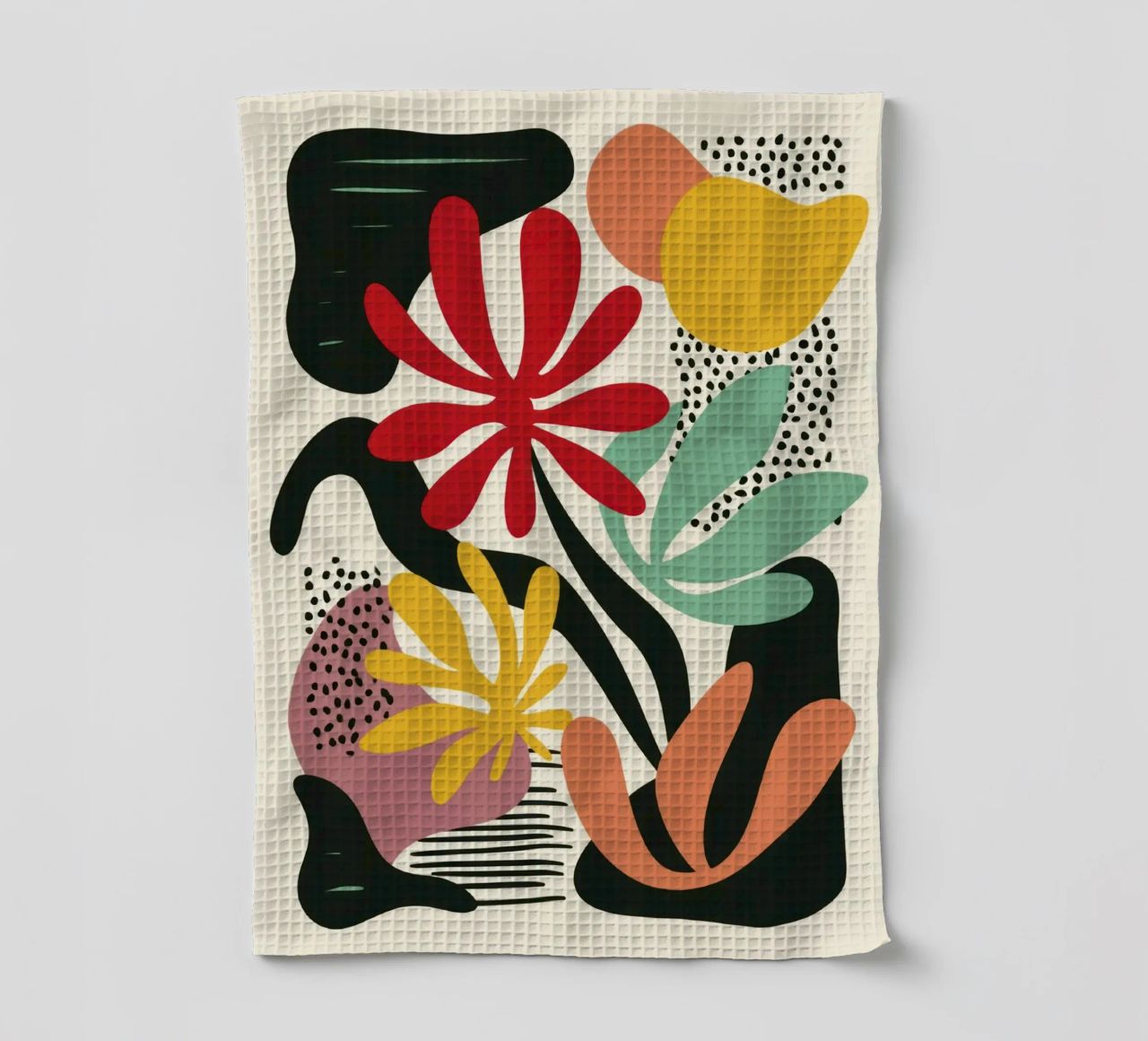 Découpage botanique moderne dans une palette de couleurs rétro torchon de Modern Muse
