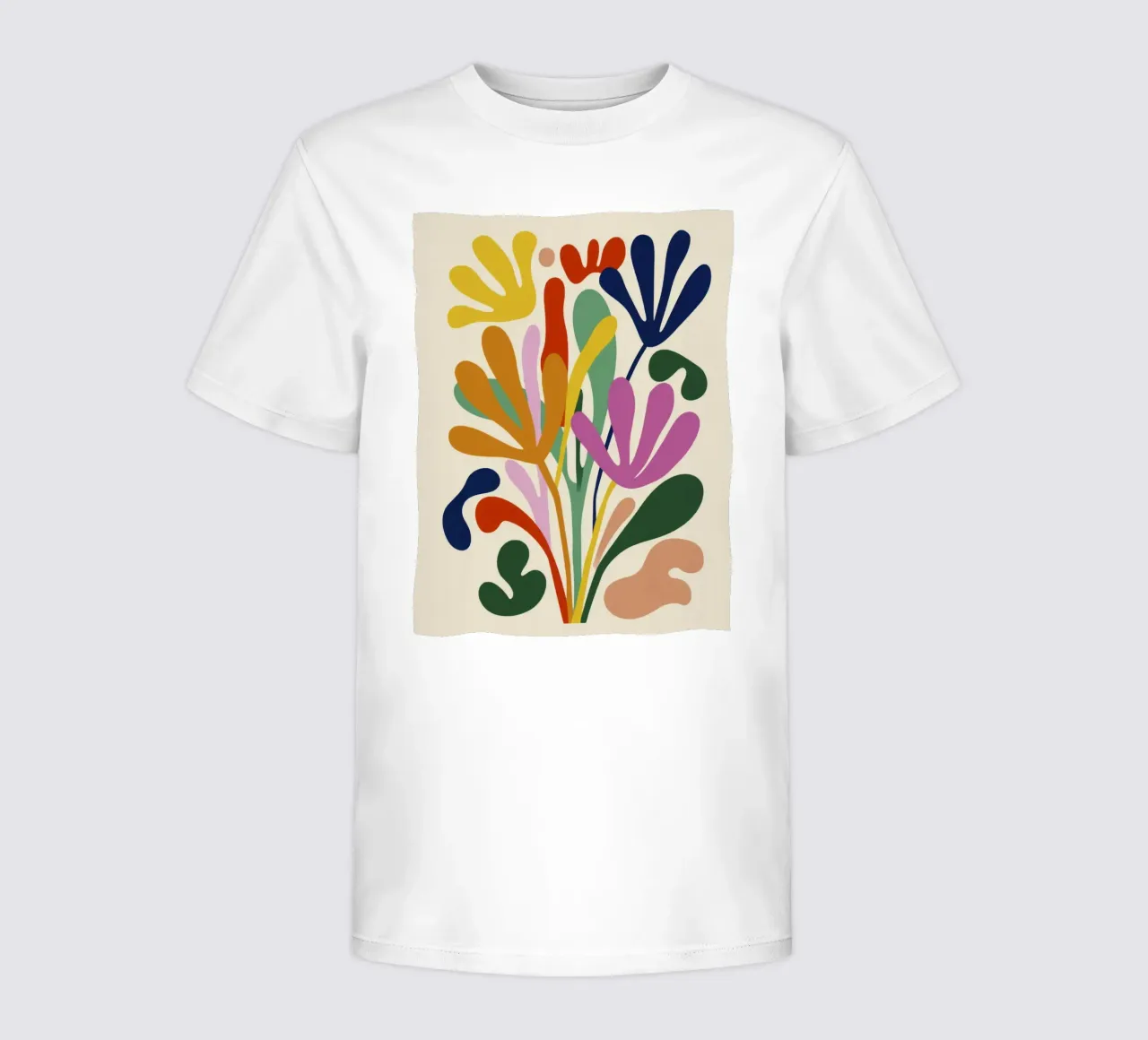 Modern Botanical Cut-Out in Retro Color Palette kids t-shirt by Modern Muse
