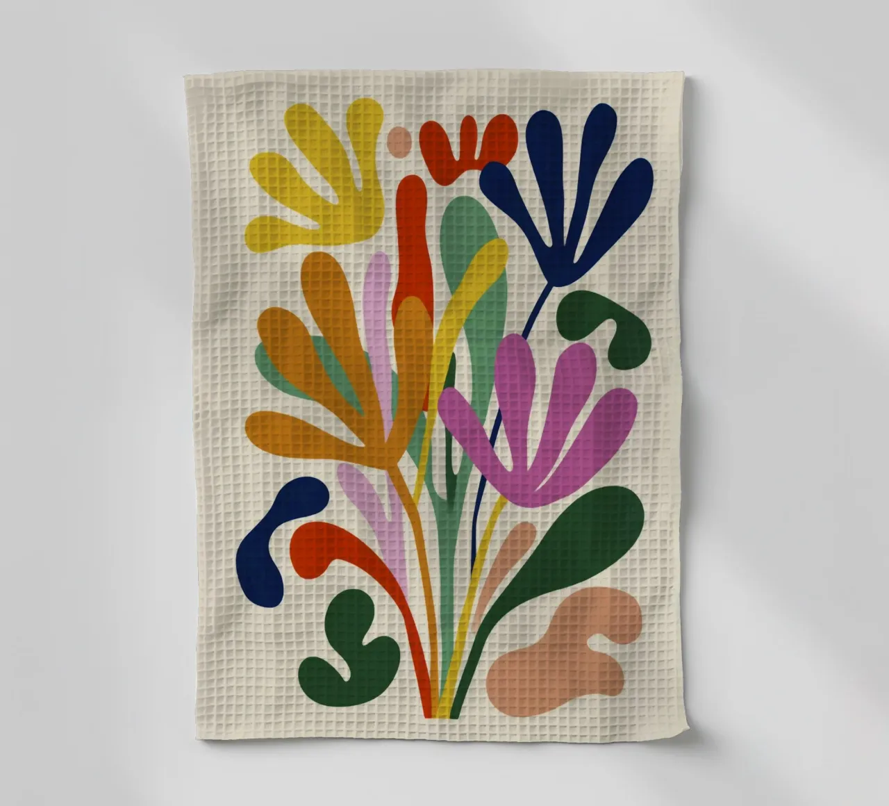 Moderner botanischer Ausschnitt in Retro-Farbpalette Geschirrtuch von Modern Muse