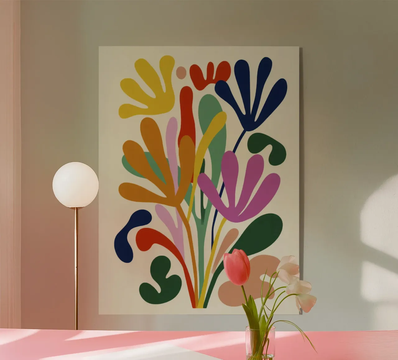 Moderner botanischer Ausschnitt in Retro-Farbpalette Acryl-Glas von Modern Muse