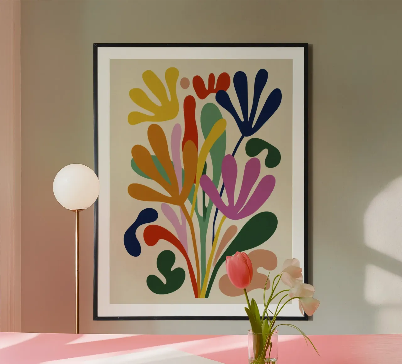 Moderner botanischer Ausschnitt in Retro-Farbpalette Hahnemühle von Modern Muse