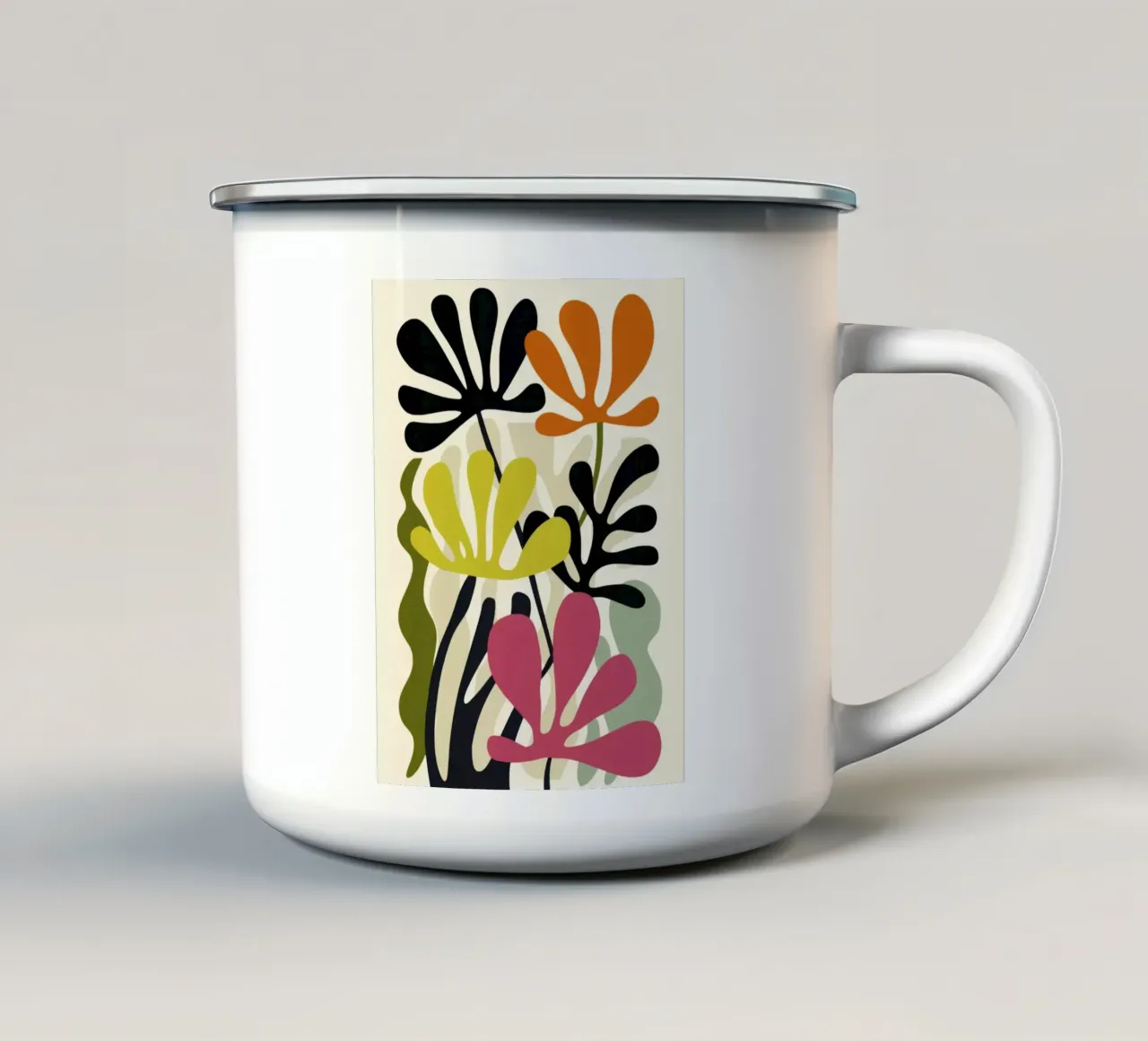Forme astratte del giardino - Arte botanica moderna e retrò tazza in smalto da Modern Muse