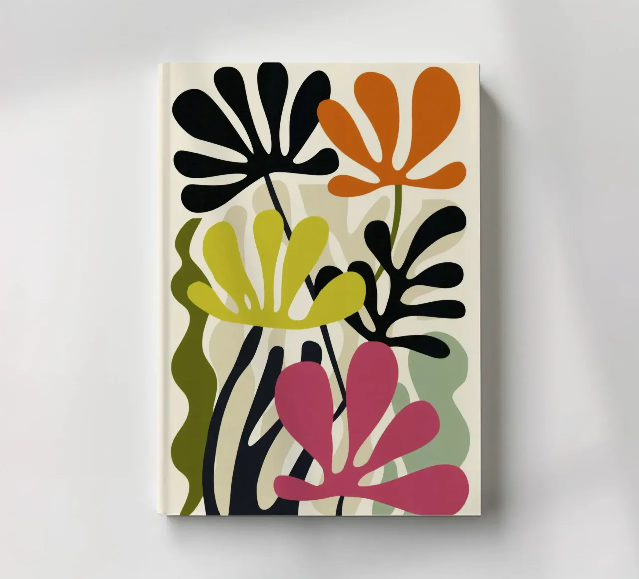Abstract Garden Shapes – Modern Retro Botanical Art notebook by Modern Muse