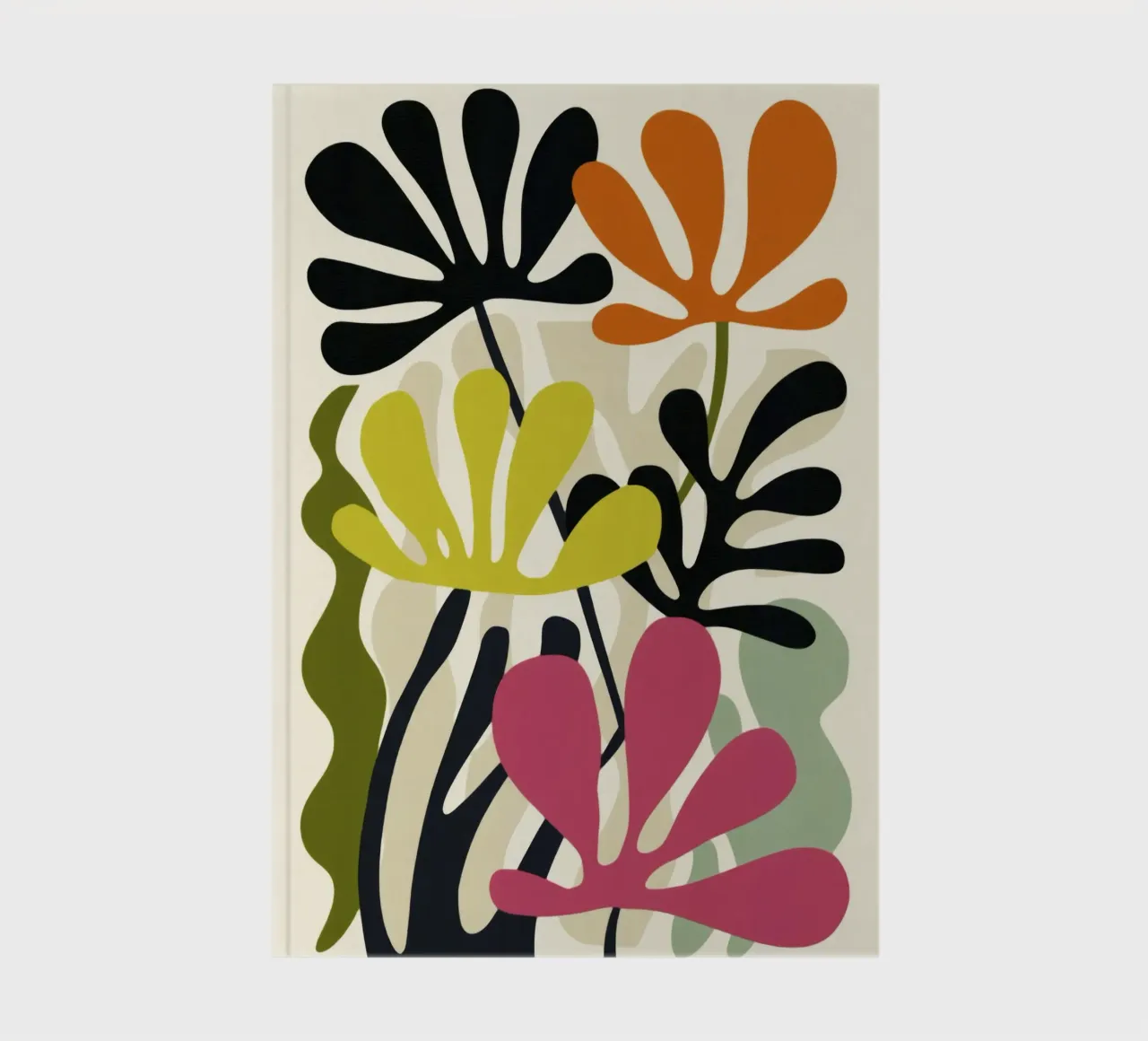 Abstract Garden Shapes – Modern Retro Botanical Art notebook by Modern Muse