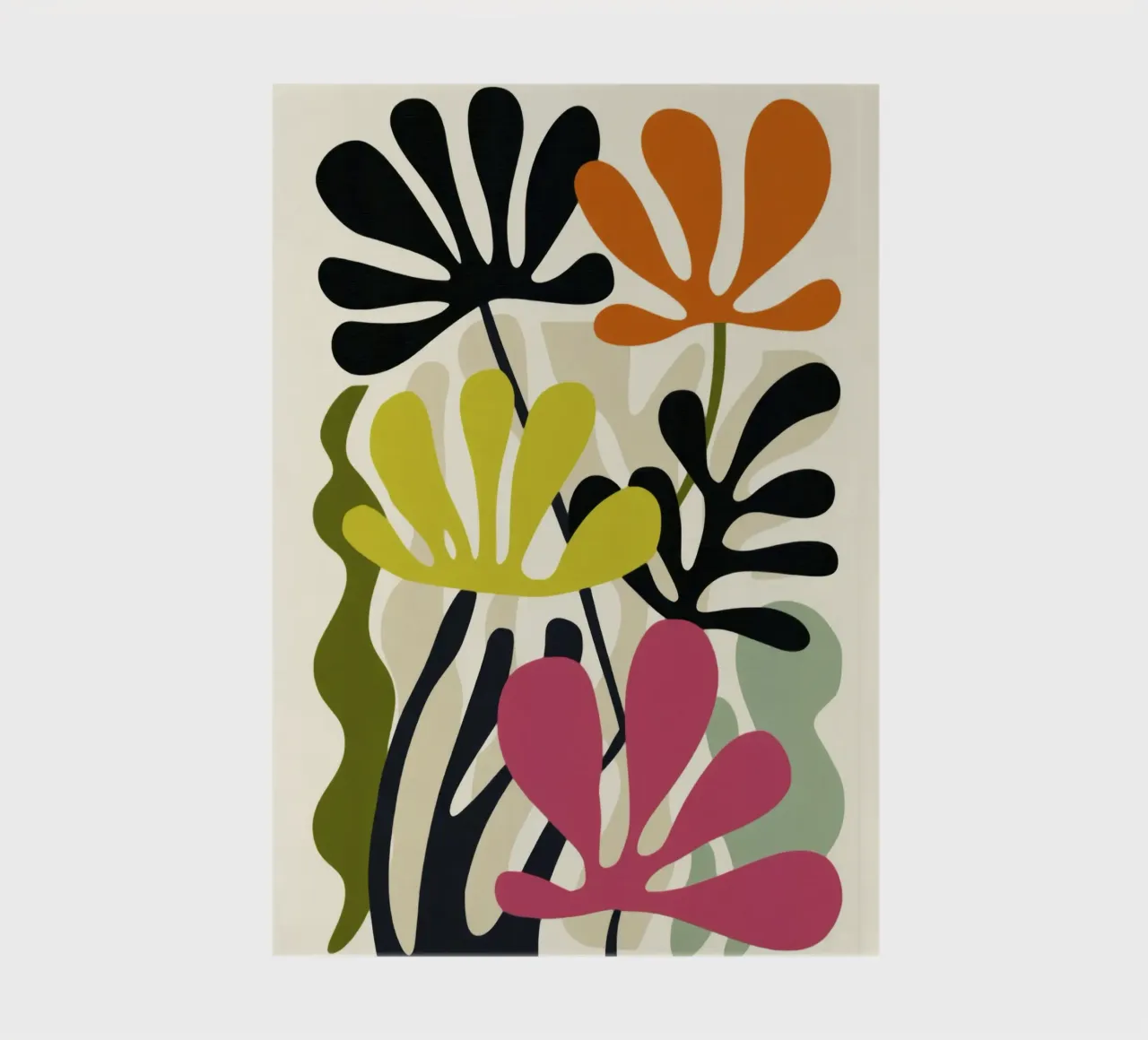 Abstract Garden Shapes – Modern Retro Botanical Art notebook by Modern Muse