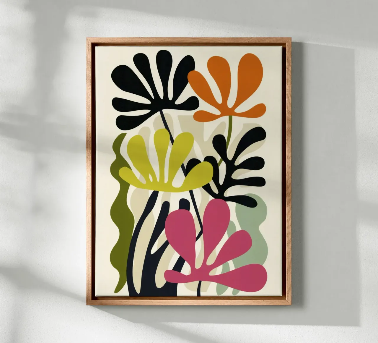 Abstract Garden Shapes – Modern Retro Botanical Art canvas by Modern Muse