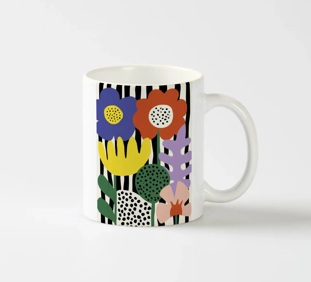 Abstract Botanisch Knipsel - Mid-Century Kunstdruk keramische mok van Modern Muse