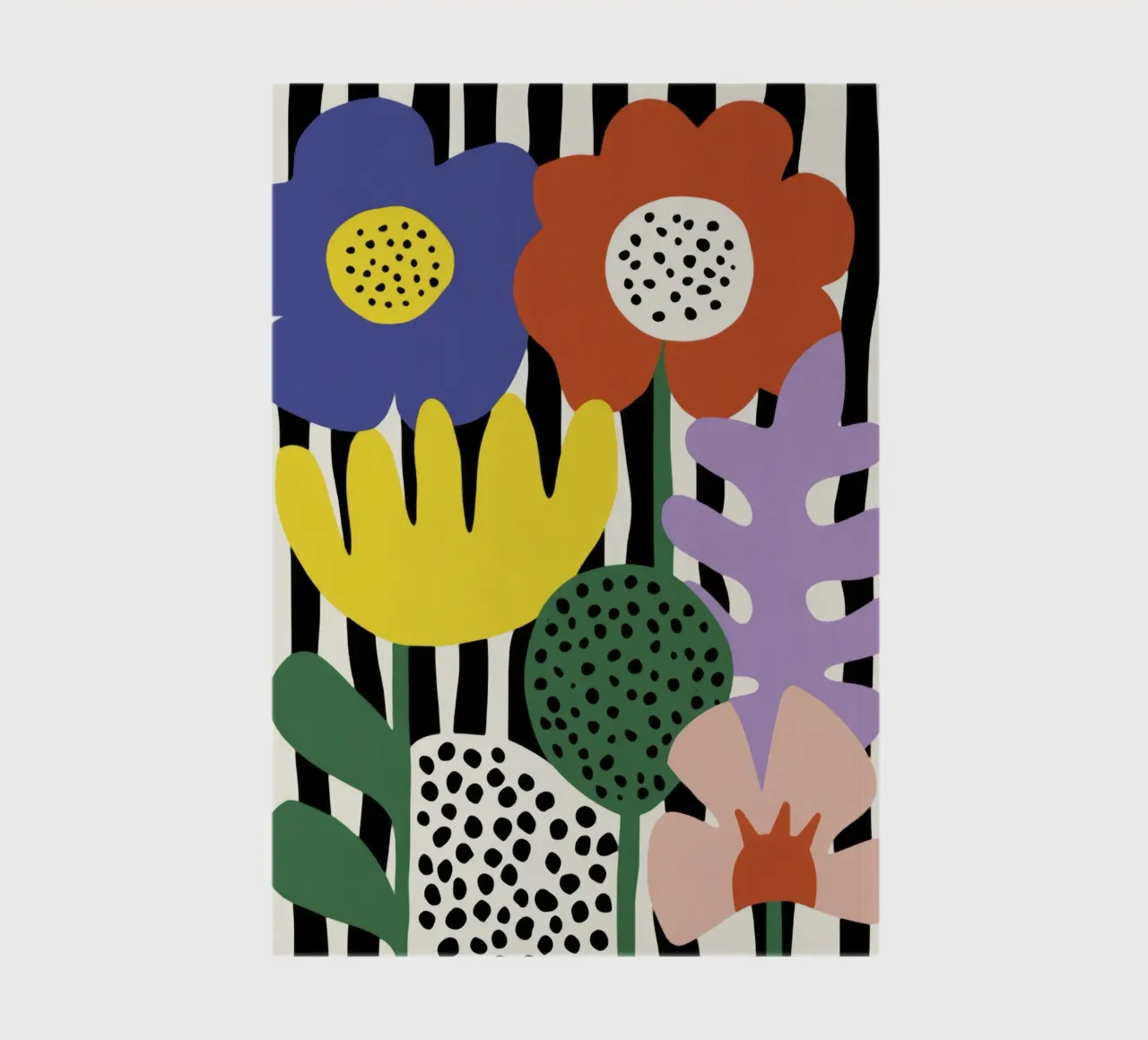 Abstract Botanical Cut-Out – Mid-Century Art Print notebook by Modern Muse
