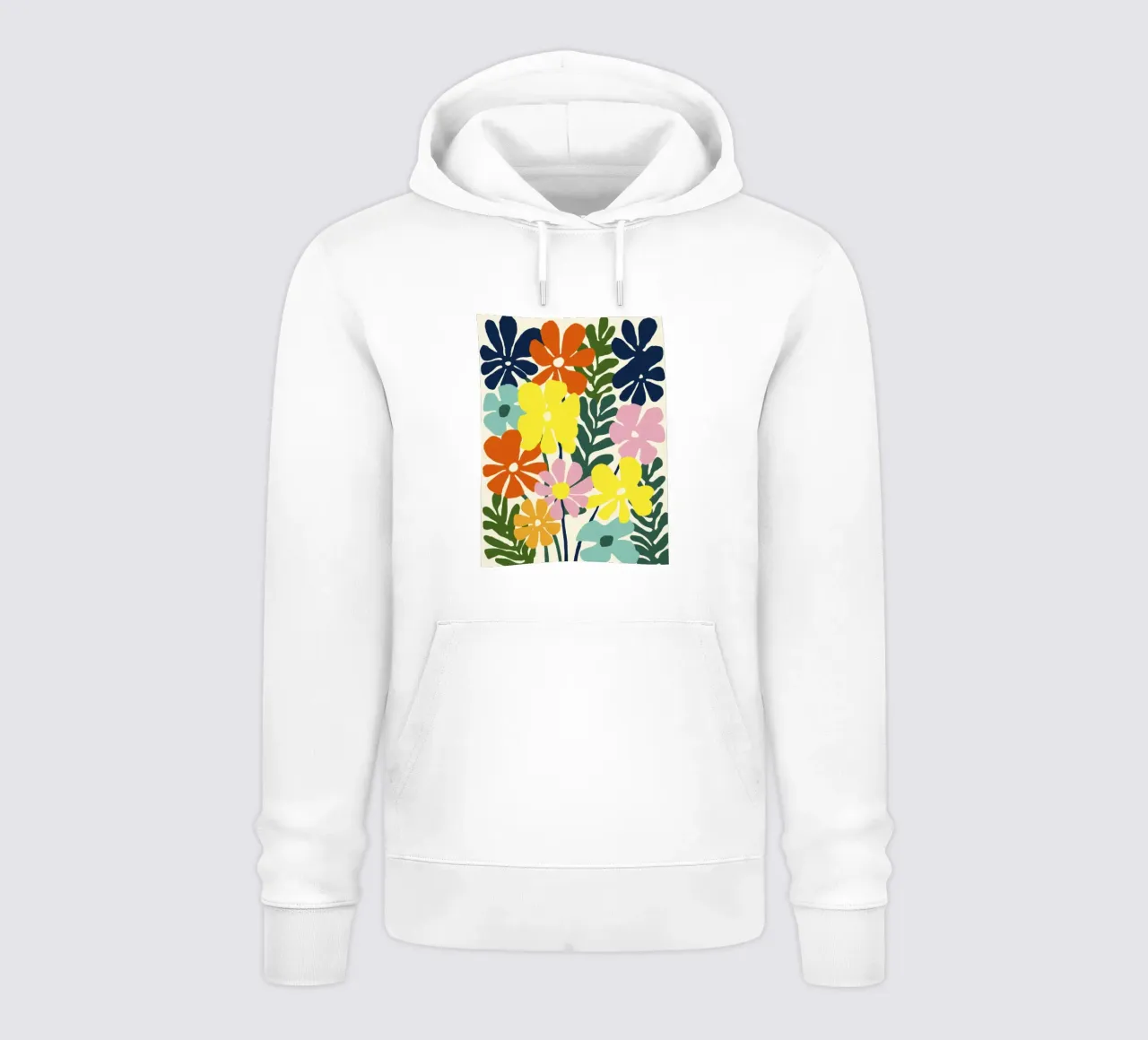 Forme botaniche astratte in un mix di colori retrò felpa con cappuccio da Modern Muse
