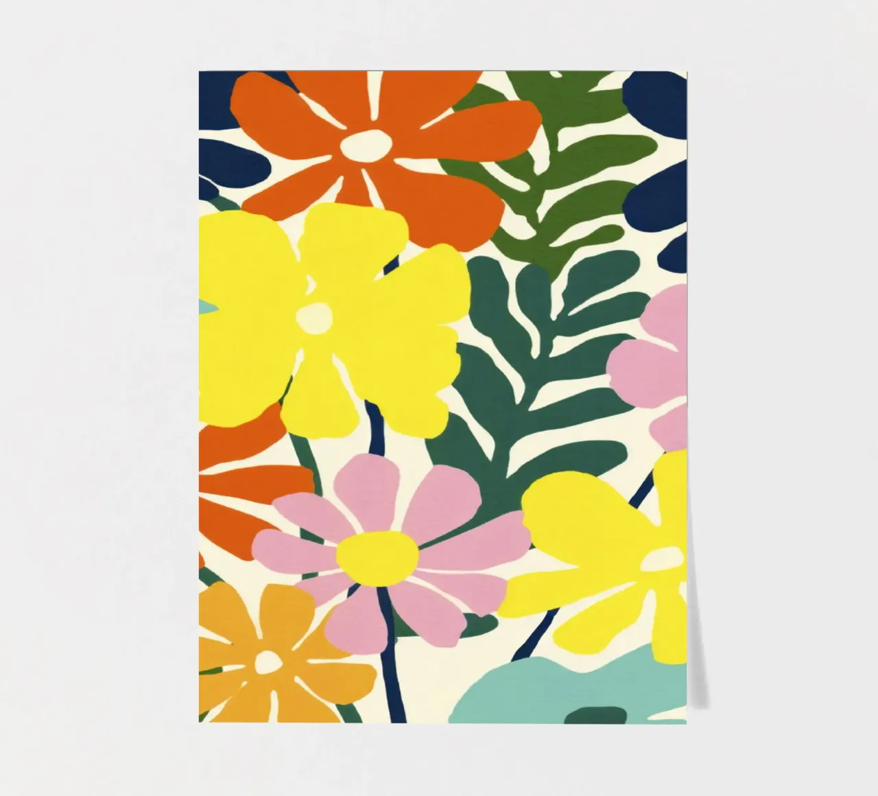 Forme botaniche astratte in un mix di colori retrò foglio adesivo da Modern Muse