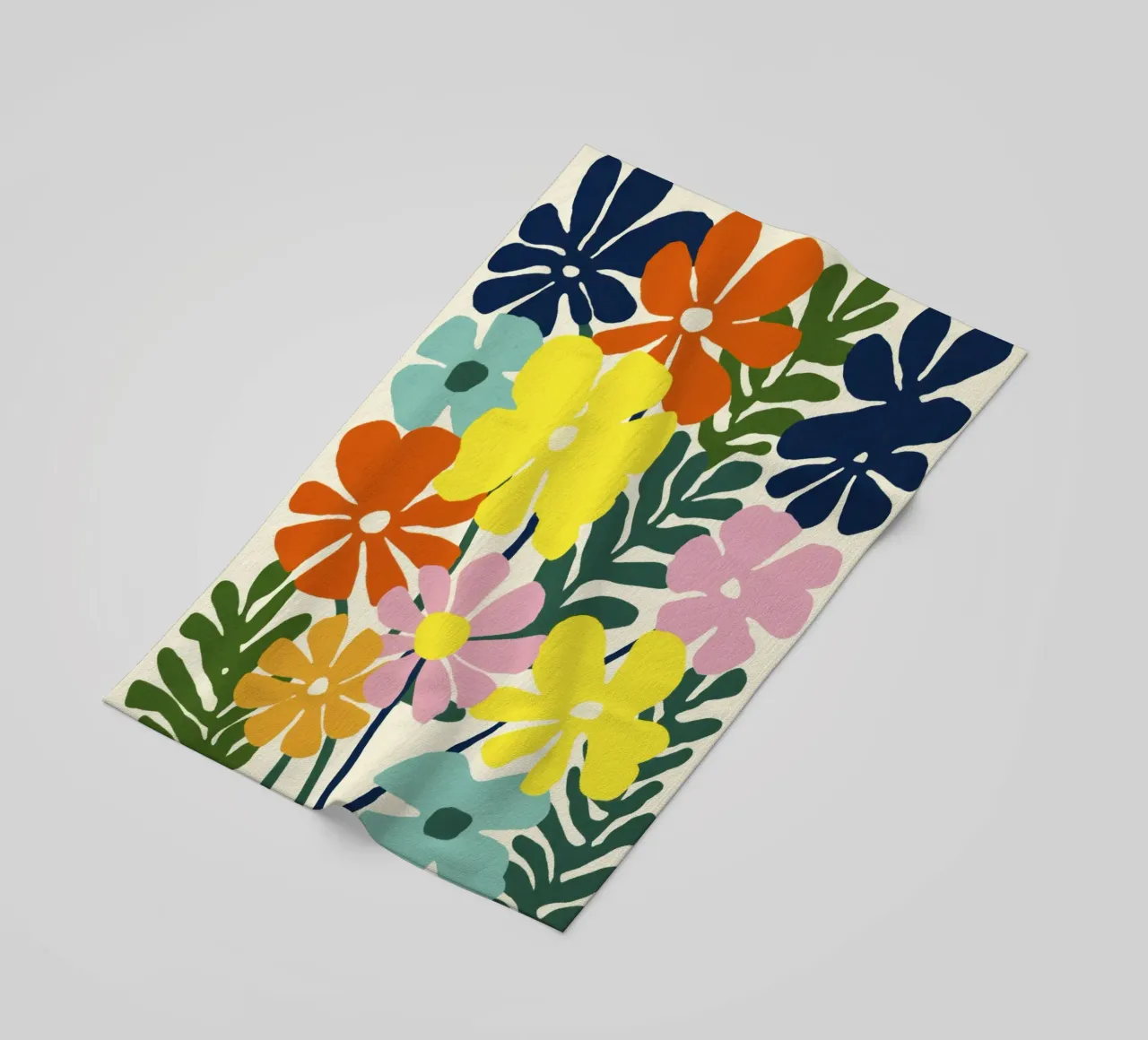 Forme botaniche astratte in un mix di colori retrò telo mare da Modern Muse