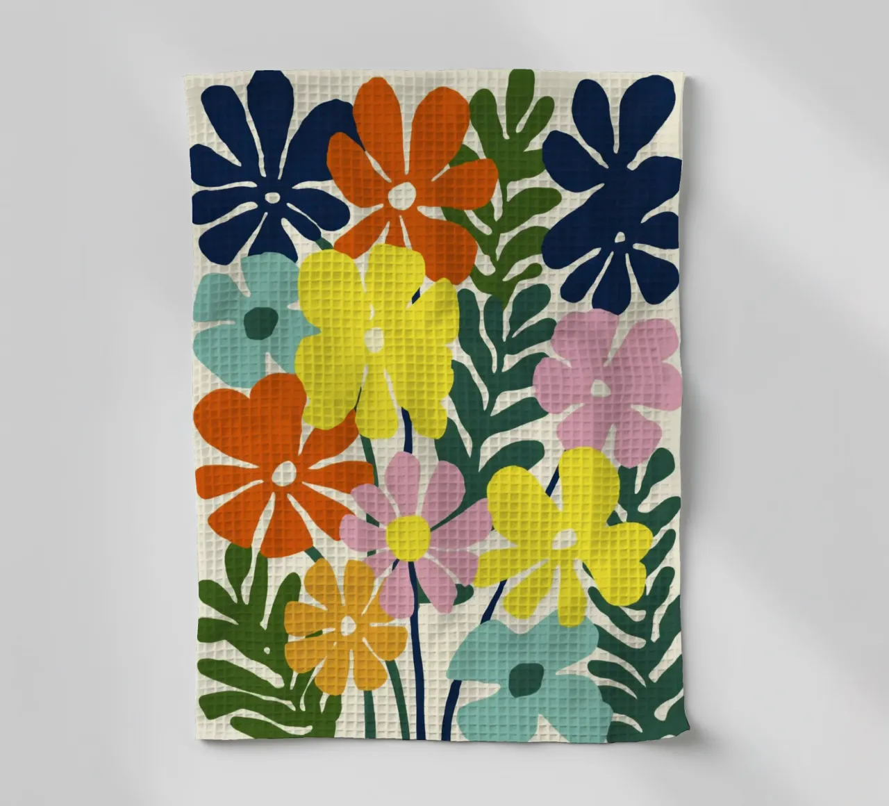 Forme botaniche astratte in un mix di colori retrò canovaccio da cucina da Modern Muse