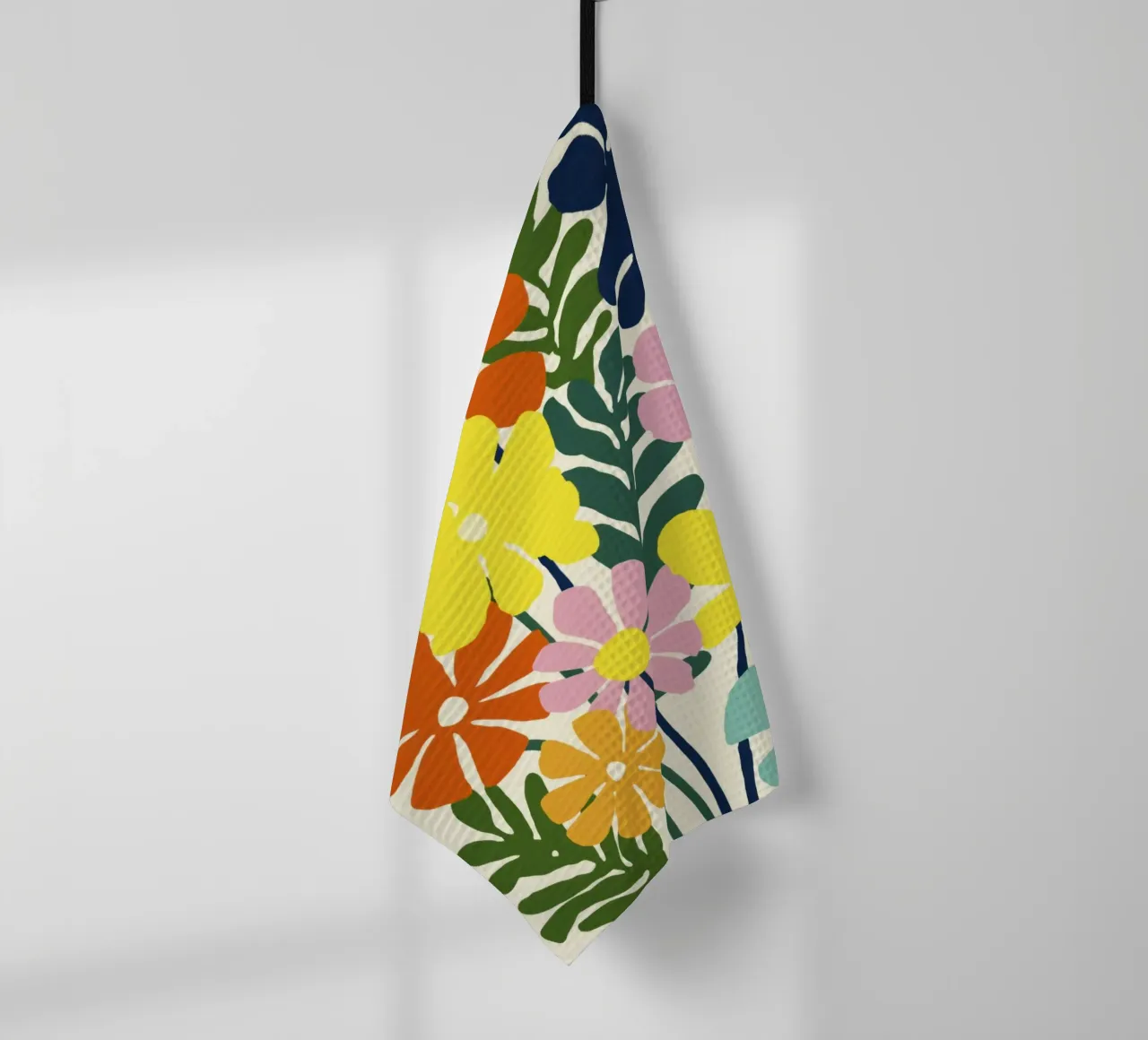 Forme botaniche astratte in un mix di colori retrò canovaccio da cucina da Modern Muse