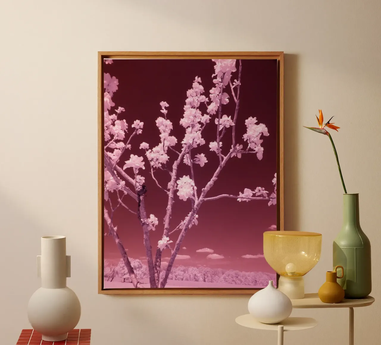 I fiori di frutta e il cielo rosso sangue tela con Cornice a cassetta da Alexandra Joseph Fotomomente