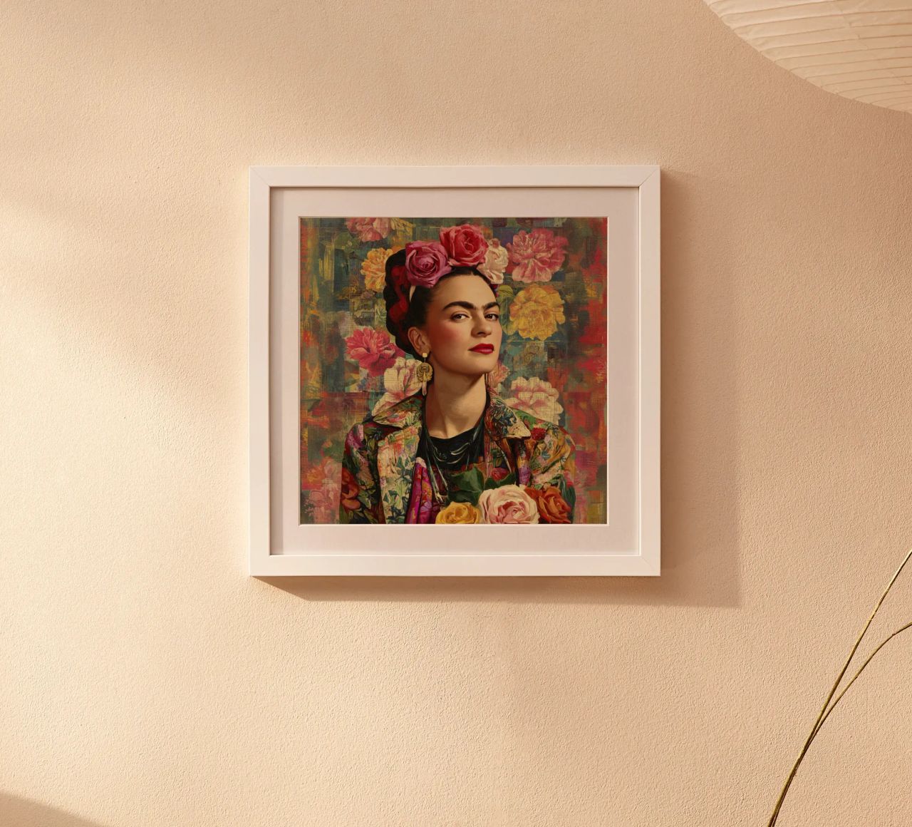Bold Mexican Muse with Roses and Painted Jacket poster by Modern Muse