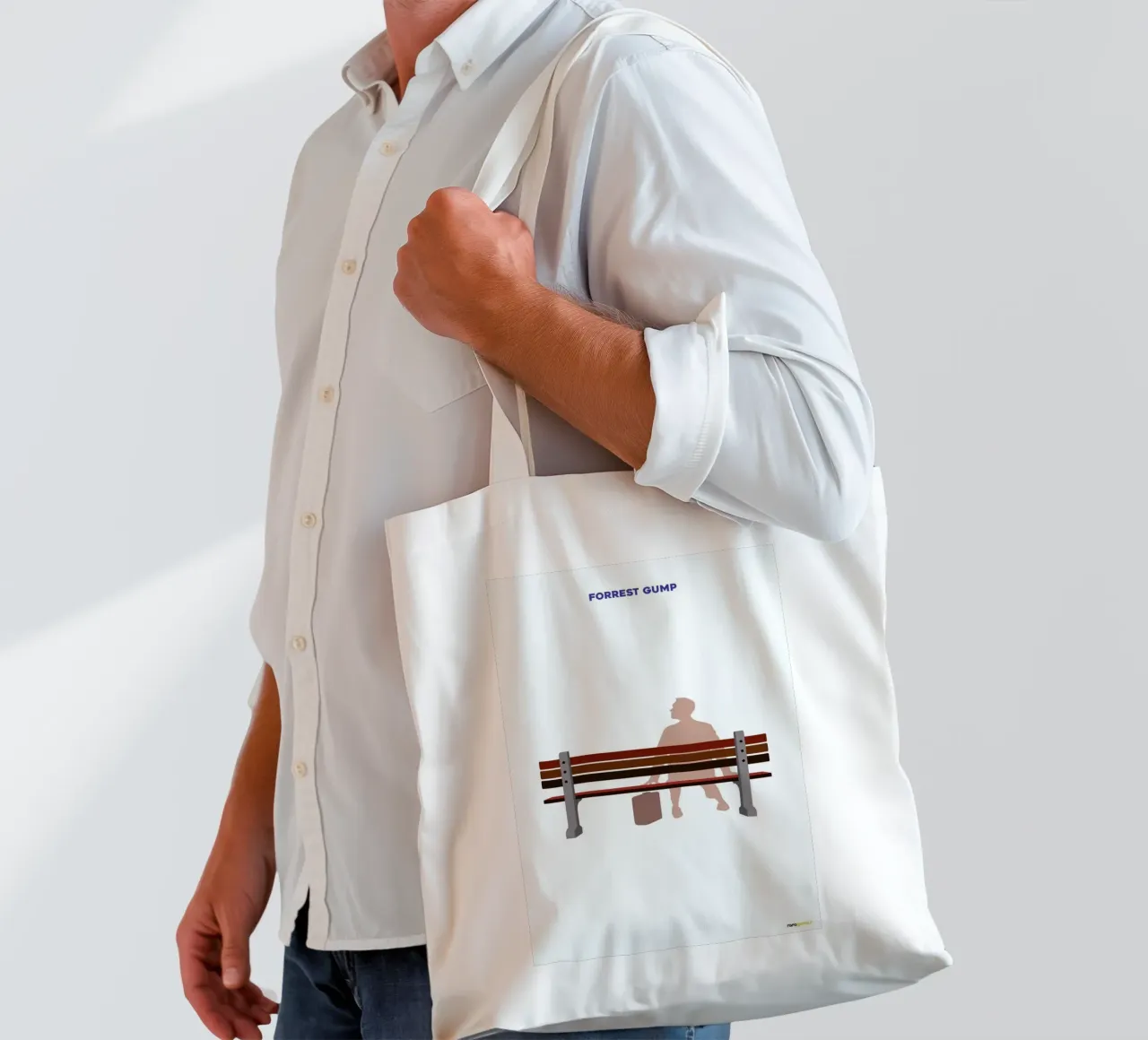 Forrest Gump borsa in juta da Rafa Gomes