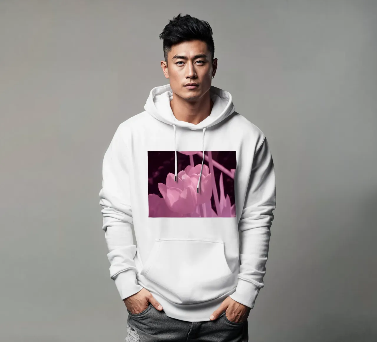 Delicati fiori di tulipano in luce infrarossa felpa con cappuccio da Alexandra Joseph Fotomomente