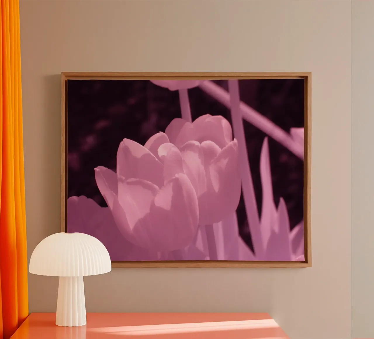 Delicate tulpenbloesems in infrarood licht canvas van Alexandra Joseph Fotomomente
