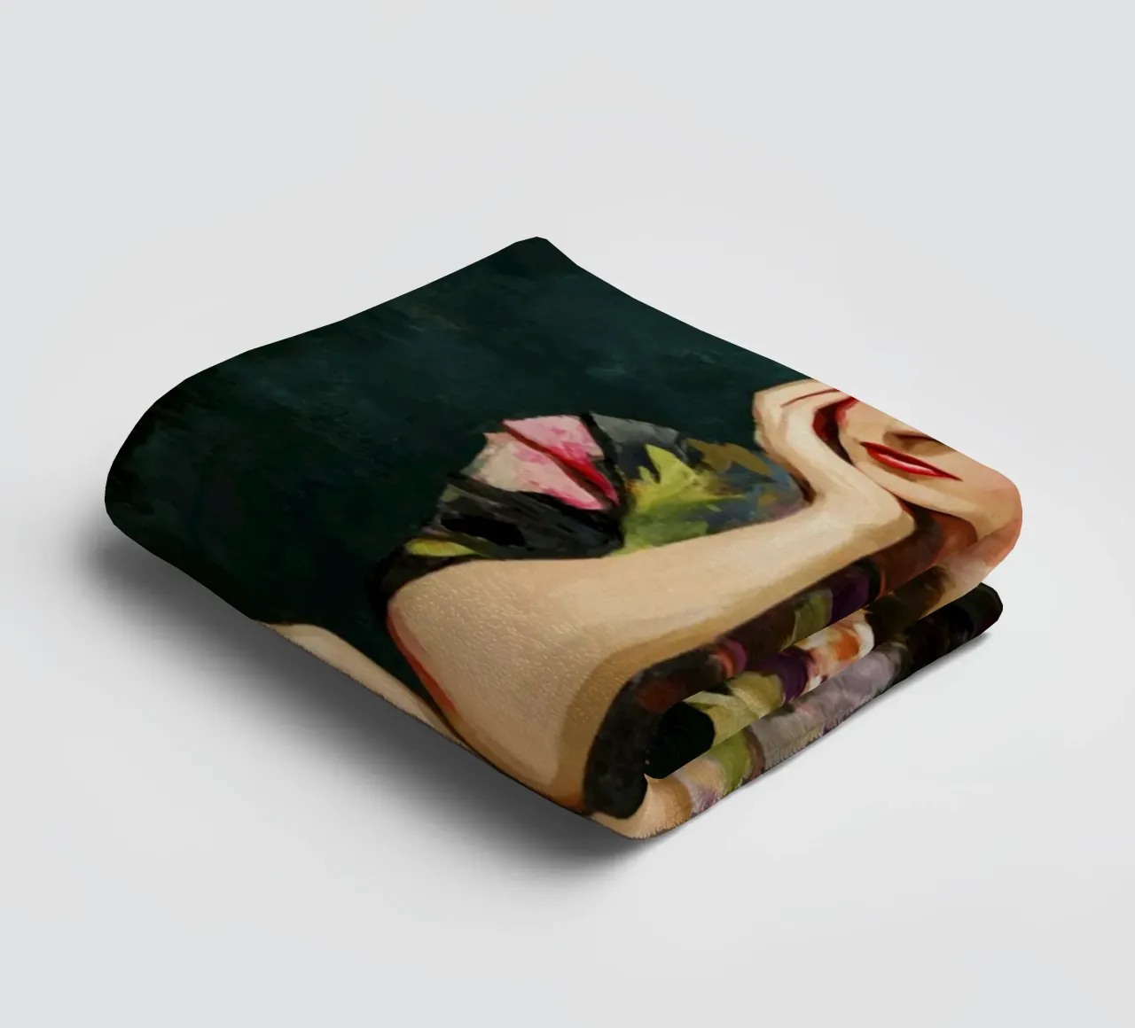 Audace musa messicana con rose e abito a fiori asciugamano da bagno da Modern Muse