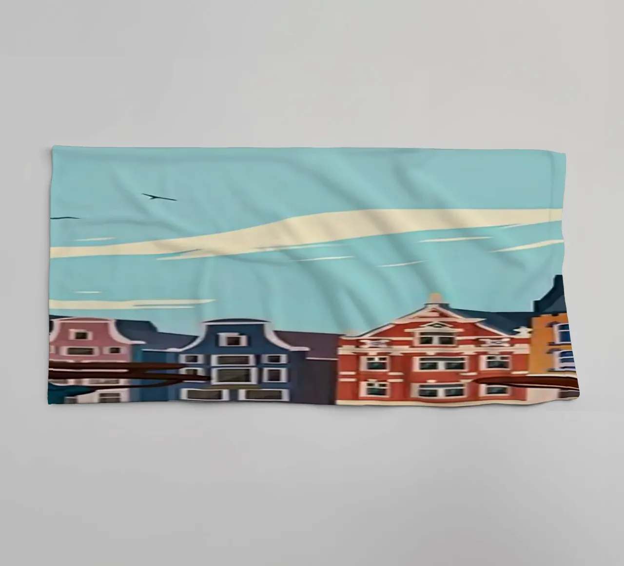 Amsterdam traditioneller Reisedruck - Niederlande Handtuch von Liliestudio
