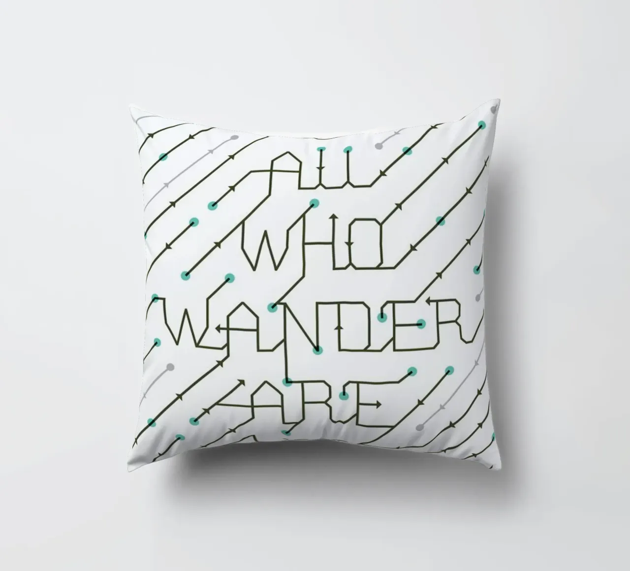 Not All Who Wander decorative cushion by 55Hi's