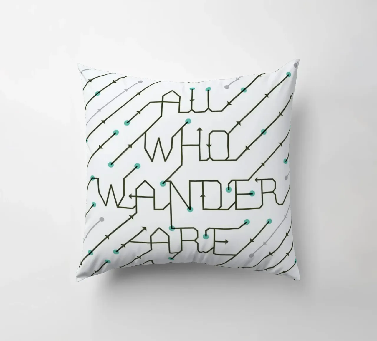 Not All Who Wander decorative cushion by 55Hi's