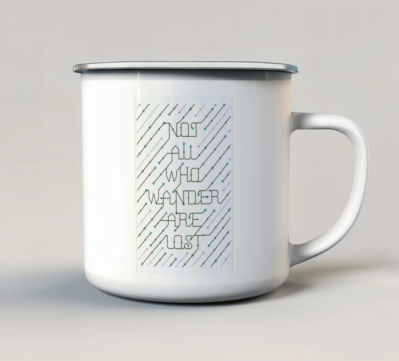 Not All Who Wander tazza in smalto da 55Hi's