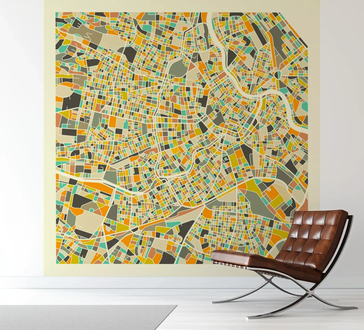 Vienna Map fotobehang van Jazzberry Blue