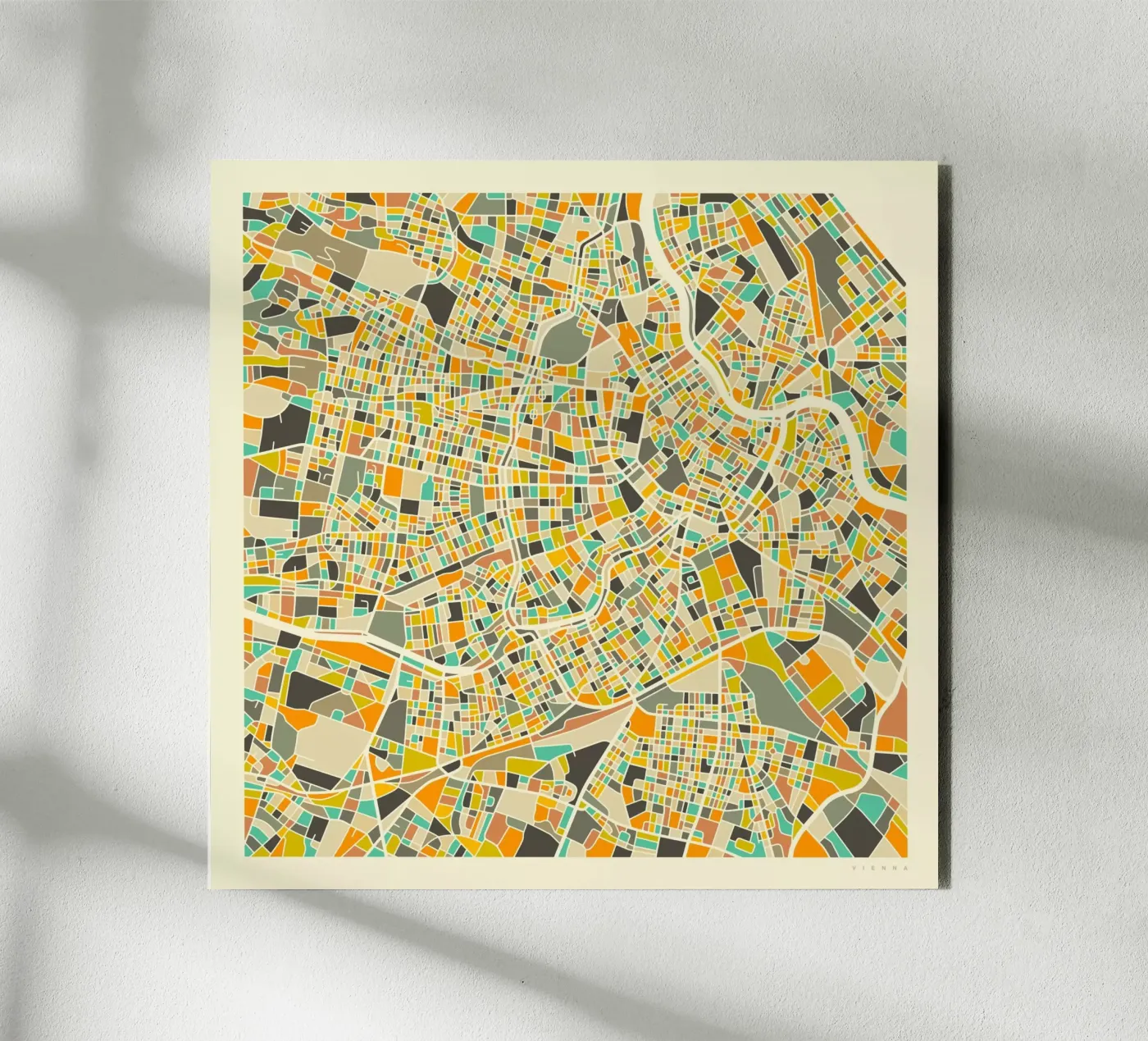 Vienna Map alluminio dibond da Jazzberry Blue