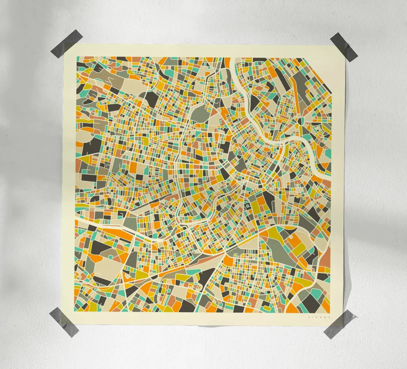 Vienna Map poster van Jazzberry Blue