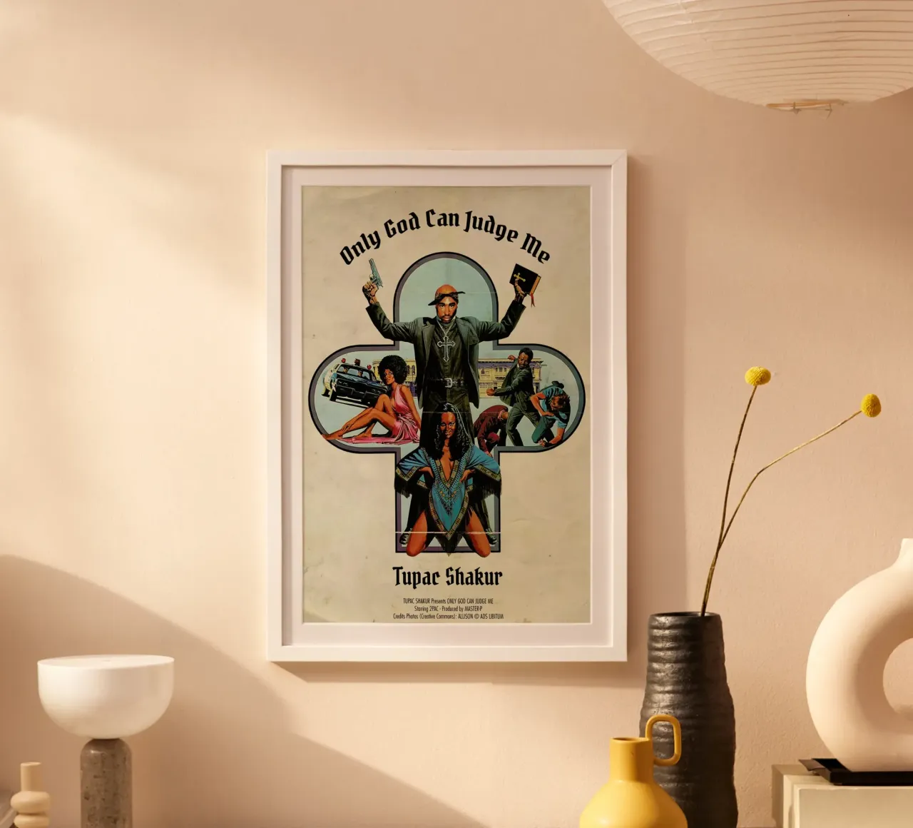 2 Pac poster con telaio in legno da Ads Libitum