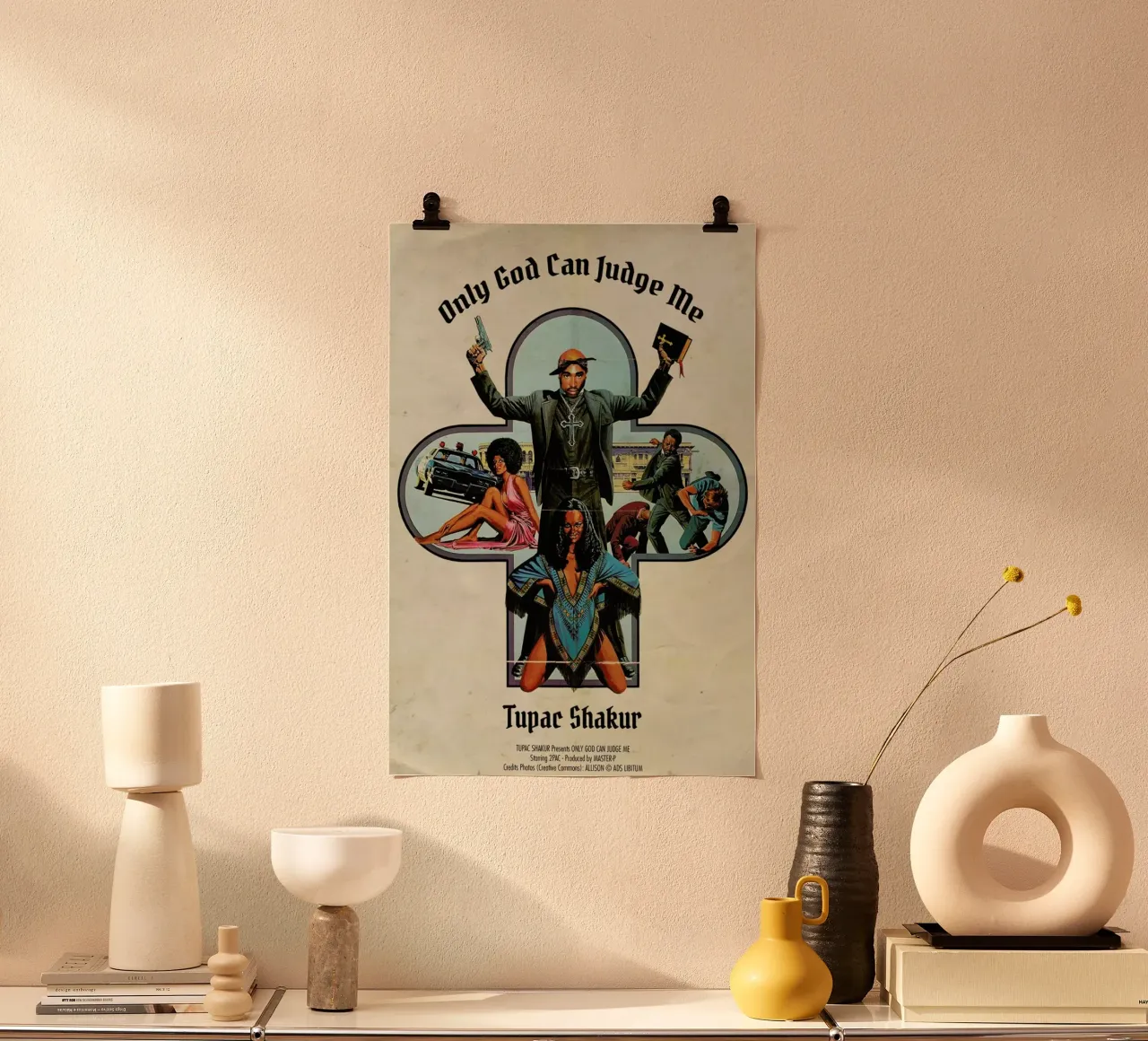 2 Pac poster con telaio in legno da Ads Libitum