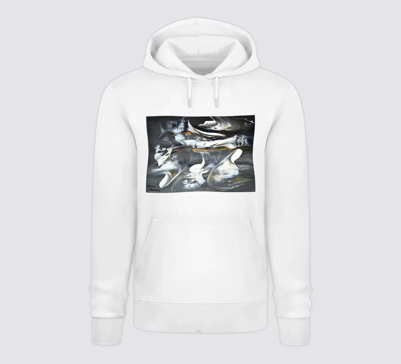 MESSAGE FROM THE HEART 17 felpa con cappuccio da Thierry Vobmann Abstract painting