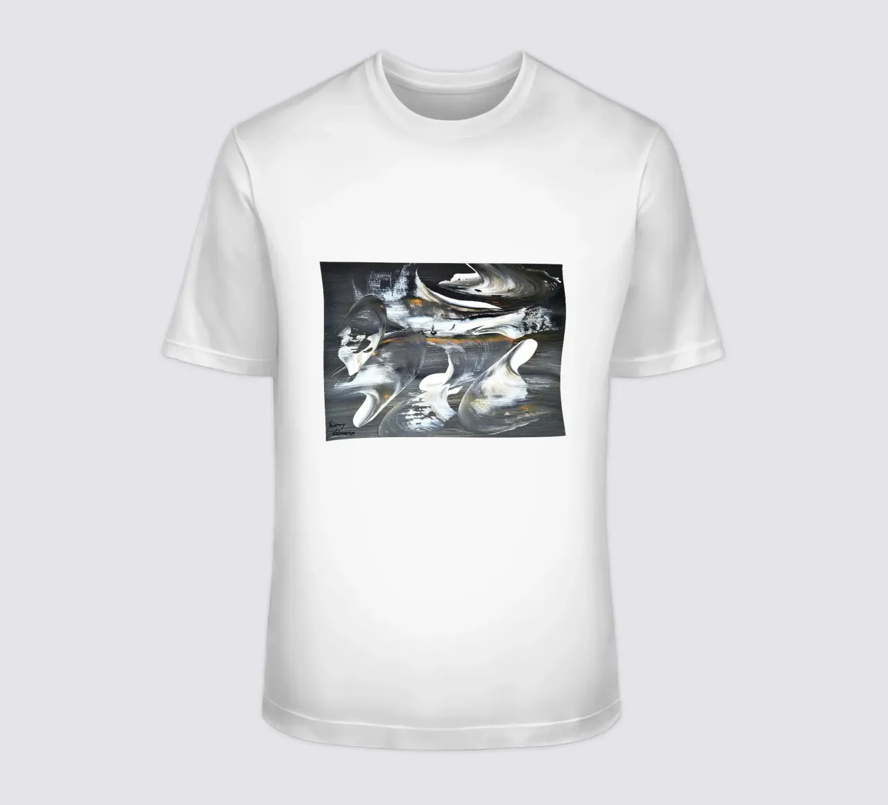 MESSAGE FROM THE HEART 17 t-shirt da Thierry Vobmann Abstract painting